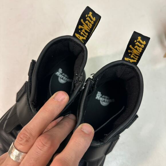 VERY GOOD Dr. Martens 1460 Easy On Accessible Boot Black Velcro Zip Women's 5 - Picture 11 of 14